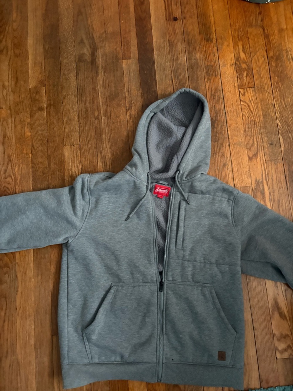Coleman Gray Hooded Sherpa-Lined Full-Zip Jacket